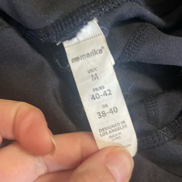 Marika leggings black printed front with mesh on backs of knee sz Medium - Picture 3 of 4